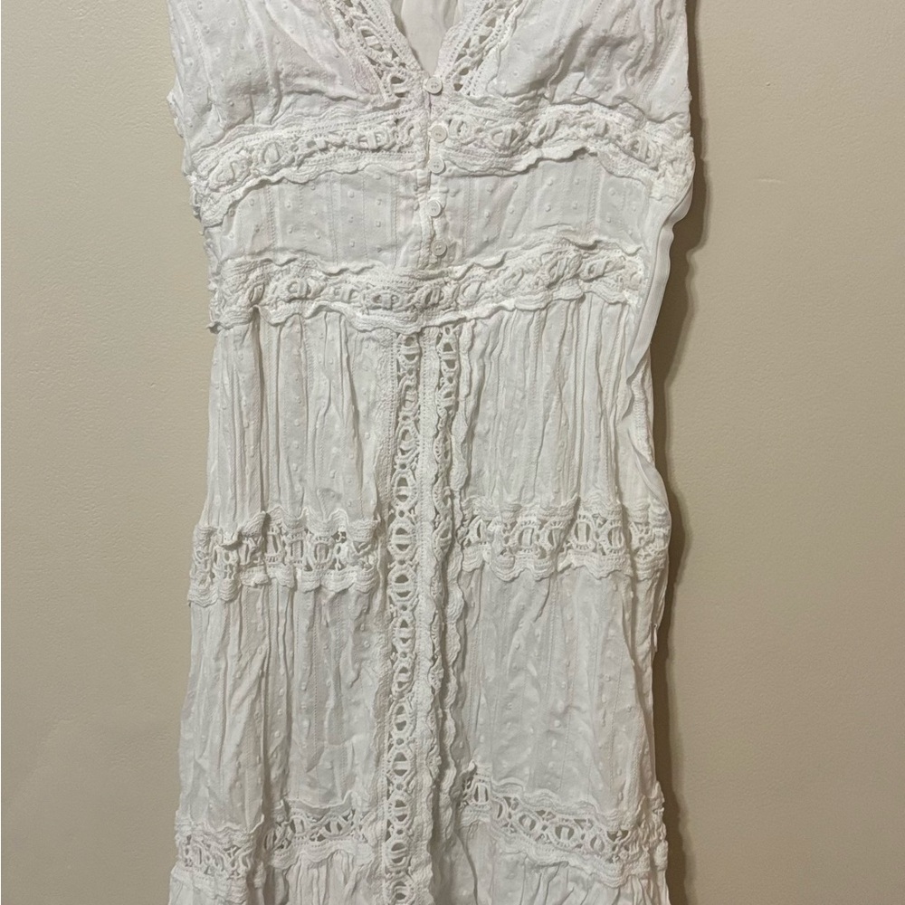 Altar'd State White Lace Midi Dress